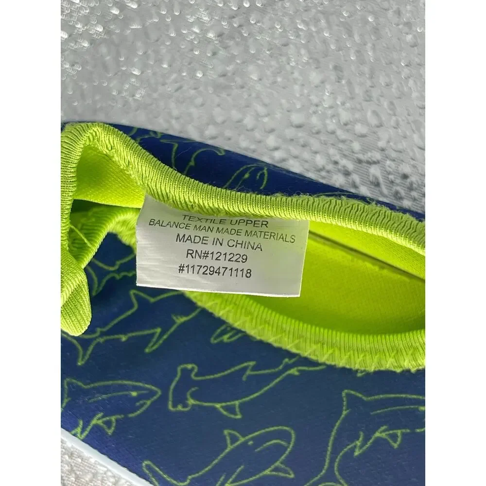 Revo Boys Youth Blue Green Shark Print Slip-On Water Shoes